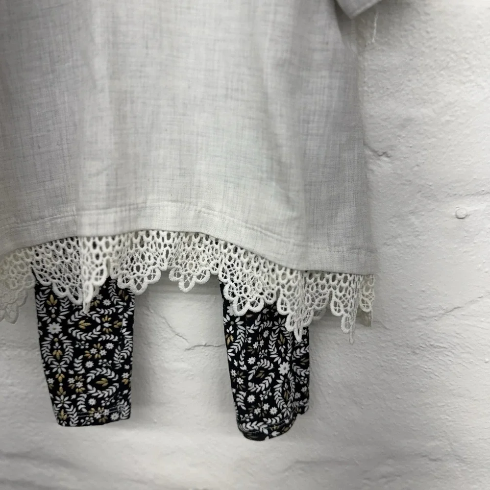 Cynthia Rowy Pant‎ Suit Toddle 2T Dressy Leggins And Linen Look Top Embrodery - Picture 4 of 5